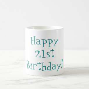 Café Aniversário de 21 anos feliz! Caneca