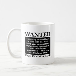 Café Anúncio de Vaga para Viagem no Tempo Caneca Divert