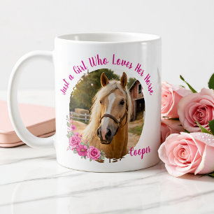 Café Apenas Uma Garota Que Ama Sua Caneca De Foto Rosa 