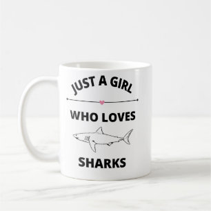 Café Apenas Uma Menina Que Ama A Caneca De Tubarões