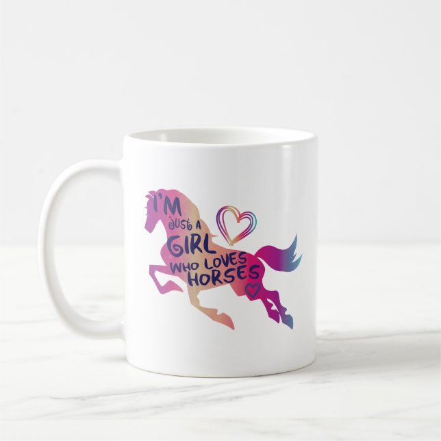 Café Apenas uma menina que ame o cavalo da caneca de (Esquerda)