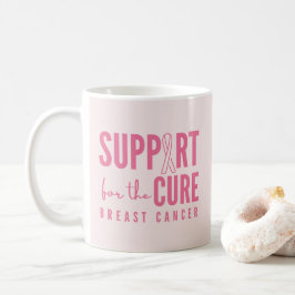 Café apoio ao cancer de mama para a cura da caneca rosa
