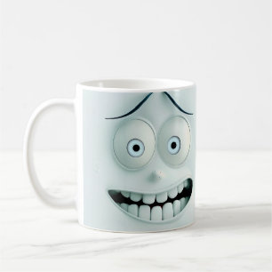 Café Apoio de Caneca 3D com Rosto Sarcástico Engraçado