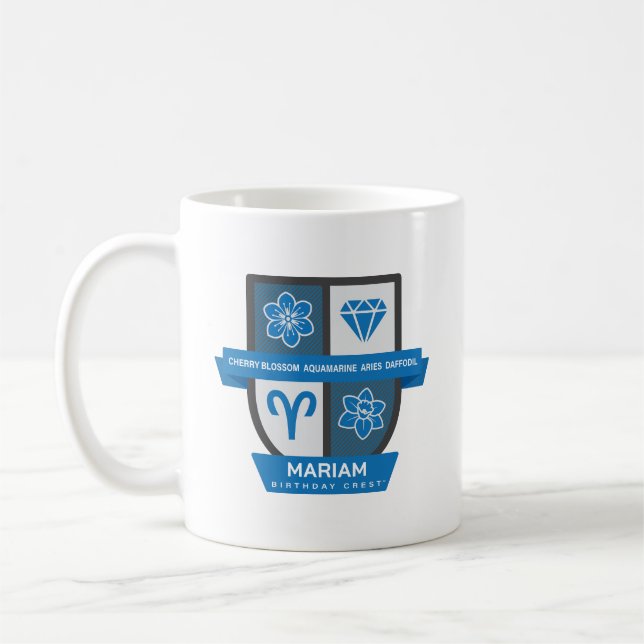 Café Aries Aniversário Crest™ para Caneca de 21 a 31 de (Esquerda)