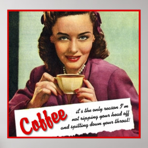 Café Arranca a Sua Cabeça Impressão Poster Humor