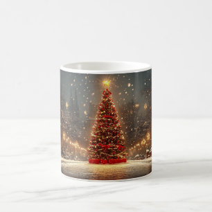 Café Árvore de Natal Festiva Caneca de Cerâmica de Féri
