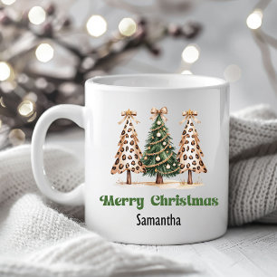 Café Árvores de Natal de Leopardo Premium com Caneca de