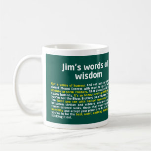 Café As palavras de Jim da caneca da sabedoria