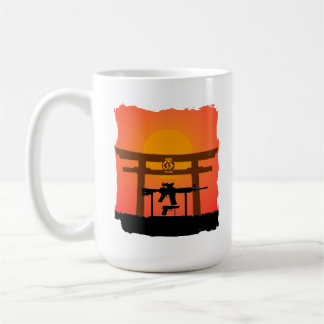 Café Atire no dia/noite da caneca da porta de Jutsu