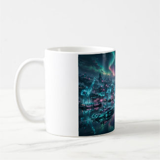 Café Aurora Harbor — Caneca de Arte de Cidade Costeira