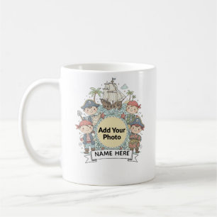 Café Aventura de Pirata Fofa Caneca de Foto Personaliza