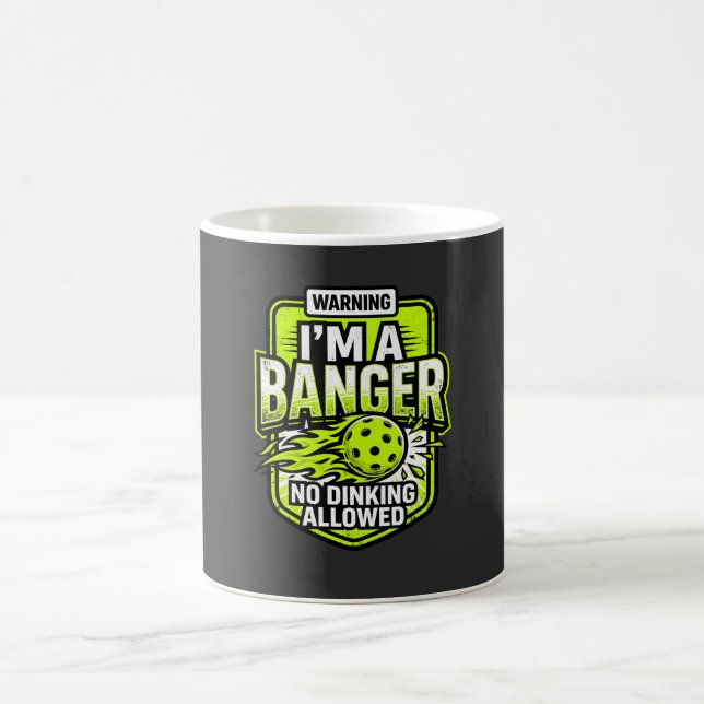 Café Aviso Eu Sou um Banger Caneca Engraçada de Pickleb (Centro)
