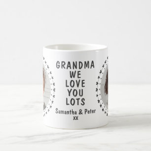 Café Avó Avô Família Caneca de Duas Fotos Corações Pers