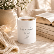 Avó Minimalista Ano de EST | Caneca de Presente Pe