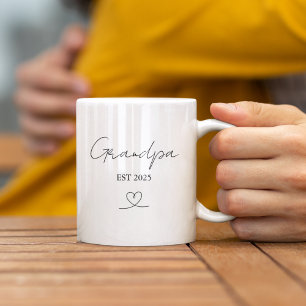 Café Avô Minimalista Ano EST Caneca de Presente Perso