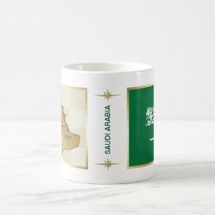 Café Bandeira de Arábia Saudita + Caneca do mapa