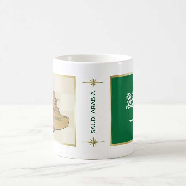 Café Bandeira de Arábia Saudita + Caneca do mapa (Centro)