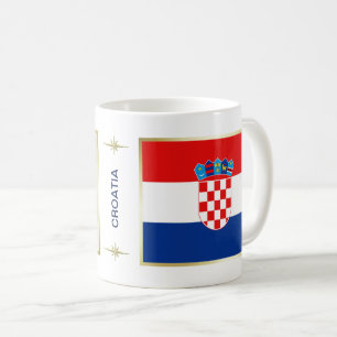 Café Bandeira de Croatia + Caneca do mapa