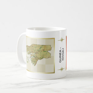 Café Bandeira de Guiné-Bissau + Caneca do mapa