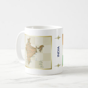 Café Bandeira de India + Caneca do mapa