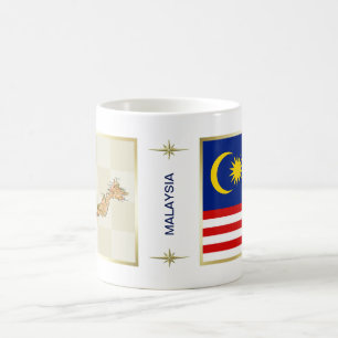 Café Bandeira de Malaysia + Caneca do mapa