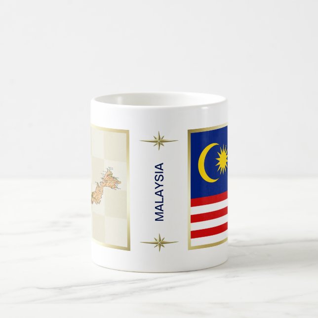 Café Bandeira de Malaysia + Caneca do mapa (Centro)