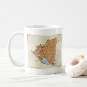 Café Bandeira de Nicarágua + Caneca do mapa