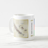 Bandeira de Nova Caledônia + Caneca do mapa