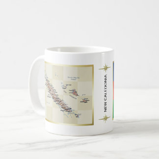 Café Bandeira de Nova Caledônia + Caneca do mapa