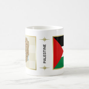 Café Bandeira de Palestina + Caneca do mapa