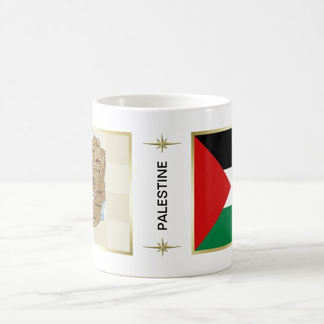 Café Bandeira de Palestina + Caneca do mapa (Centro)