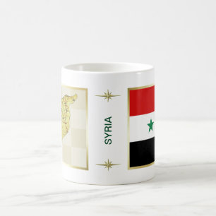 Café Bandeira de Syria + Caneca do mapa