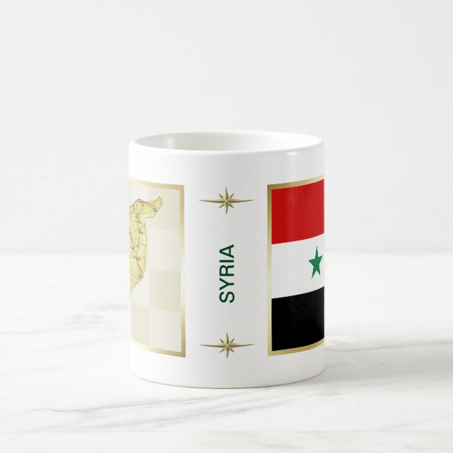 Café Bandeira de Syria + Caneca do mapa (Centro)