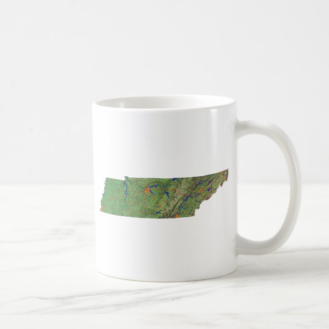 Café Bandeira de Tennesseean + Caneca do mapa (Direita)