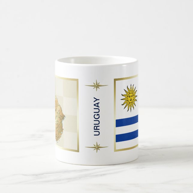 Café Bandeira de Uruguai + Caneca do mapa (Centro)