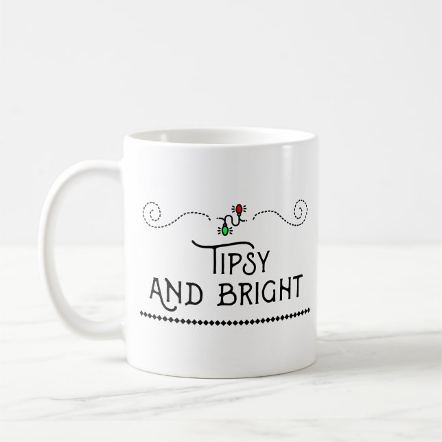 Café Bêbado e Radiante | Caneca de Luzes Festivas de Fi (Esquerda)
