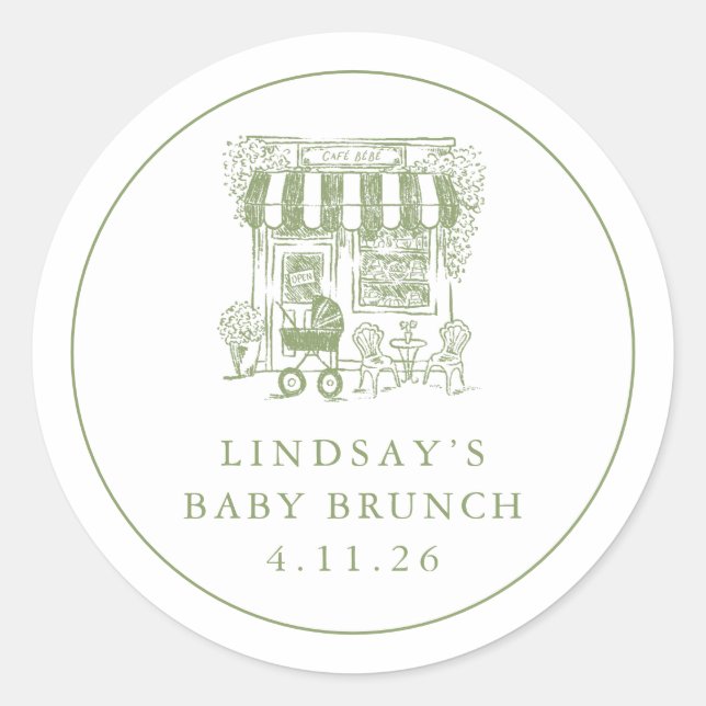 Cafe Bebe Baby Brunch Adesivo (Frente)