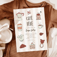 Café Bebe Gênero Convite para Chá de fraldas Neutr