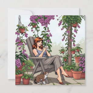 Café Bebendo bonito, Cachorro e Plantas