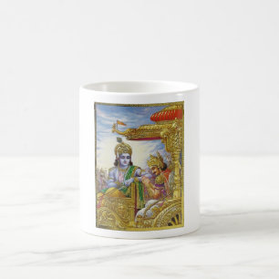 Café Bhagavad Gita - caneca de Krishna Arjuna