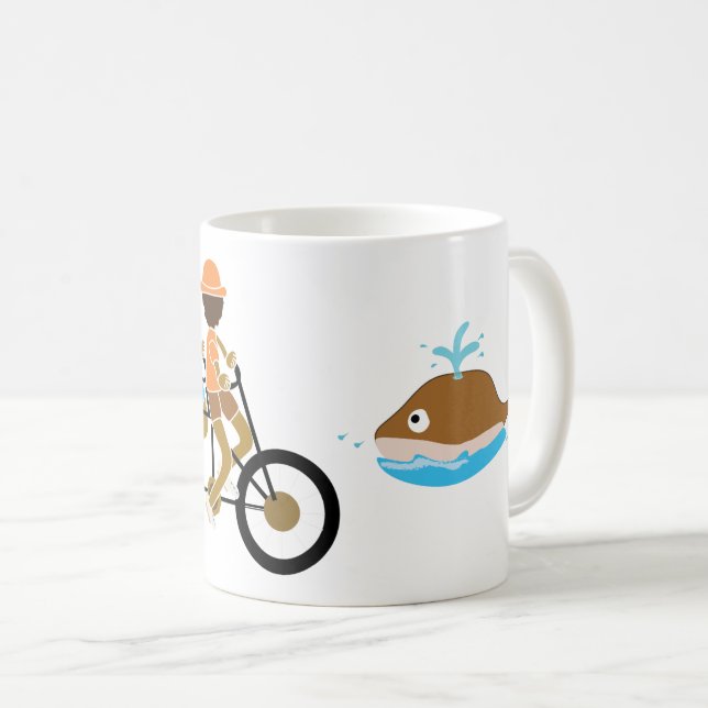 Café bicicleta familiar e uma caneca de baleia (Frente Esquerda)