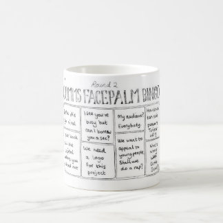 Café Bingo de Comms Facepalm em volta da caneca 2