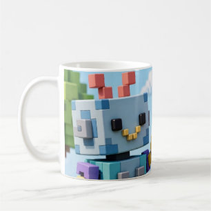 Café Block by Block — Caneca Construtor de Robô Voxel