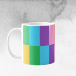 Café Blocos de Passos de Arco-íris Padrão Caneca Clássi