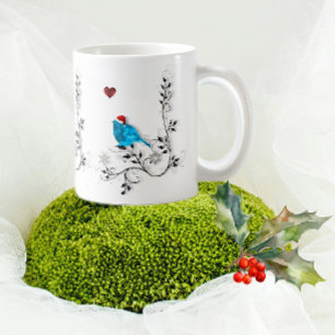 Café Bluebird na caneca de Natal