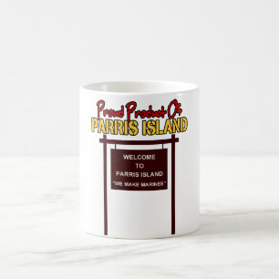 Café "Boa vinda à ilha" 11oz de Parris. Caneca branca
