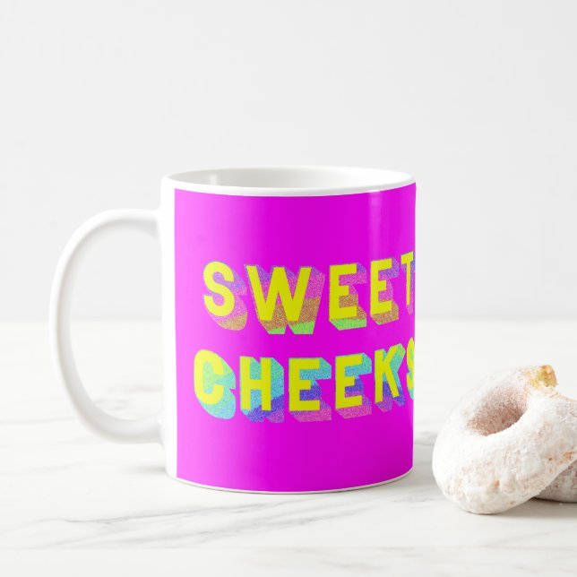 Café Bochechas doces, caneca de Arco Arco-Íris (Com Donut)