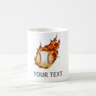 Café Bola Personalizada de Baseball na caneca Fire