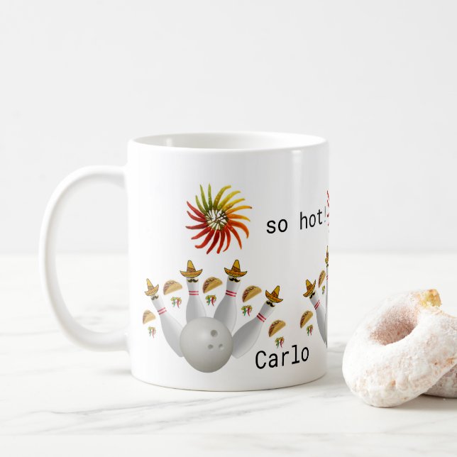 Café Bolas de Boliche Hot Peppers Caneca (Com Donut)