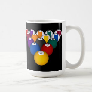 Café Bolas de piscina: Bilhar: Caneca de café: Bolas d